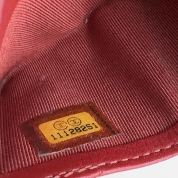 CHANEL Leather Card Holder - Burgundy with Silver CC - Picture 6 of 6